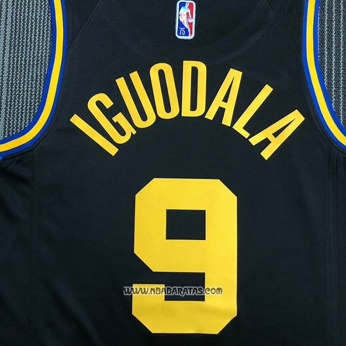 Camiseta Golden State Warriors Andre Iguodala #9 Ciudad 2021-22 Negro
